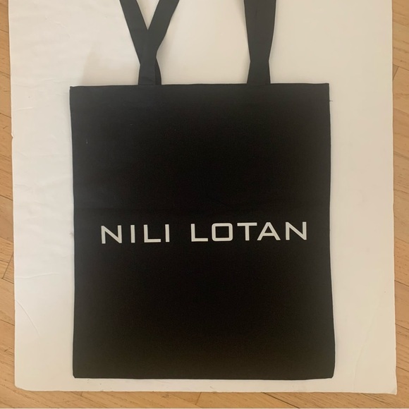 New NILI LOTAN Reusable Shopping Bag Tote Black - Picture 3 of 7